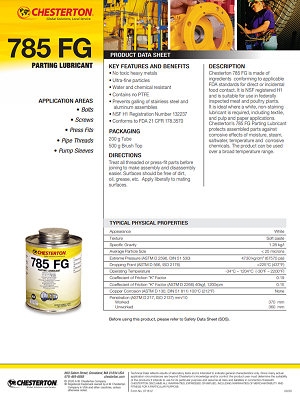 785FG Parting Lubricant (Food Grade)
