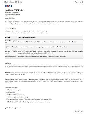 Mobil Polyrex™ EM Grease